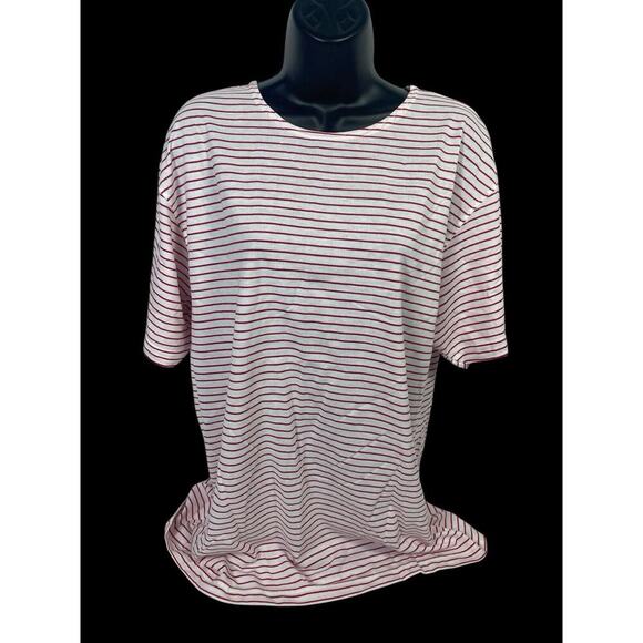 Vintage Simply Basic T Shirt Size L Womens Oversize Mariner Stripe Fishermancore - Picture 7 of 14